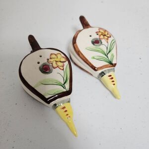 Vintage Mid Century Ceramic Fireplace Bellows Salt and Pepper Shakers 1950s EUC